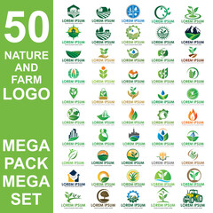 set of farming logo , set of nature vector