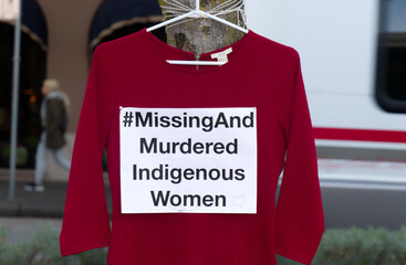 A red dress with text 