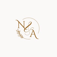 NA initial wedding monogram logo