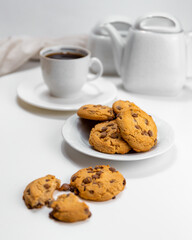 breakfast with cookies and coffee 
