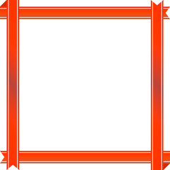 赤色リボンの正方形フレーム