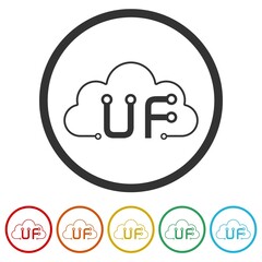 Initial Letter UF Logo Design color set