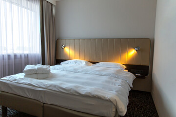 Interior of bedroom in the hotel room