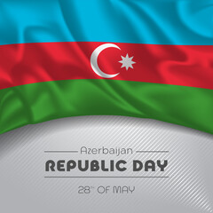 Azerbaijan happy republic day greeting card, banner vector illustration