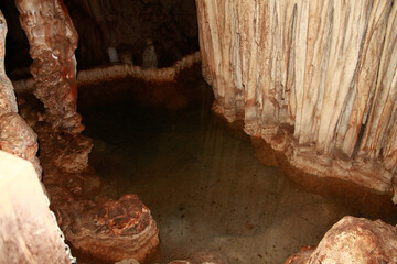 Tham Lot cave system filled with stalactites and stalagmites near Sop Pong in Mae Hong Son Province in Thailand