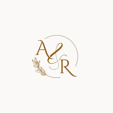 AR initial wedding monogram logo