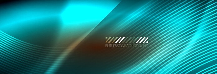 Naklejka premium Neon dynamic beams vector abstract wallpaper background. Wallpaper background, design templates for business or technology presentations, internet posters or web brochure covers