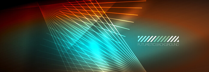 Neon dynamic beams vector abstract wallpaper background. Wallpaper background, design templates for business or technology presentations, internet posters or web brochure covers