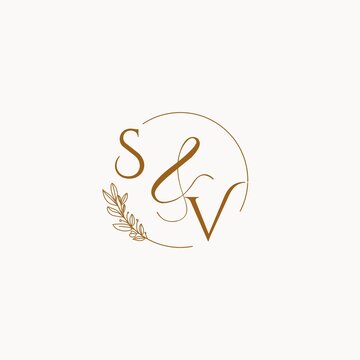 SV initial wedding monogram logo