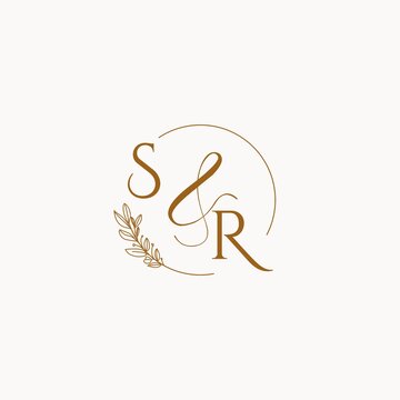 SR initial wedding monogram logo