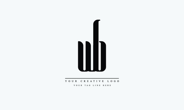 Letter Logo Design with Creative Modern Trendy Typography wb bw w b 