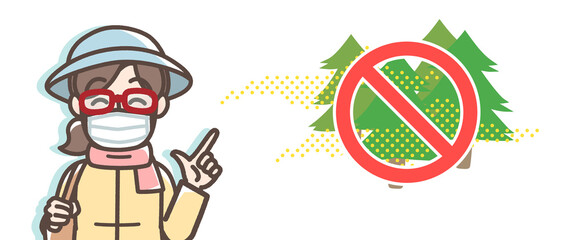 花粉症対策のイメージイラスト　女性