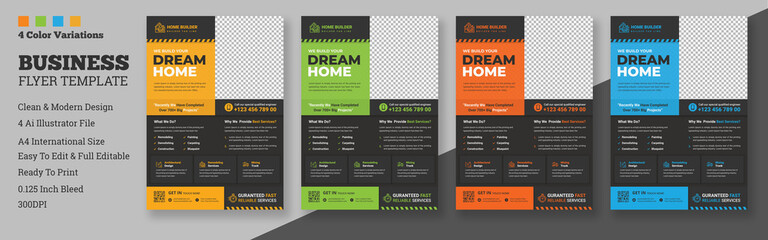 Building Construction Flyers Templates & Designs,Construction Flyer Template | Construction Brochure Cover, Poster,  Construction Flyer Template Vector Images, A4 construction tools cover template for