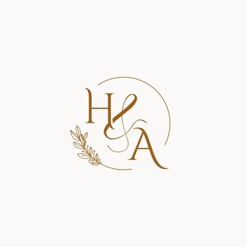 HA initial wedding monogram logo