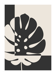 Abstract art nature background. Modern shape line art,  foliage, botanical, tropical leaves floral design for cover, wallpaper,  home decoration, wall art.