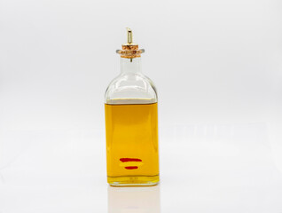 BOTTLE OF SPANISH OLIVE OIL WITH PITORRO on a white background