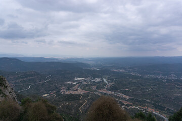 View of the town of MONISTROL DE MONTSERRAT from the top of the abbey of MONTSERRAT