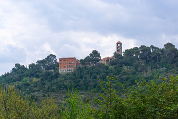Fototapeta na wymiar Nature landscape surrounding the monastery of SANT BENET DE MONTSERRAT
