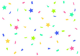 紙吹雪　かわいい　カラフル　星　背景