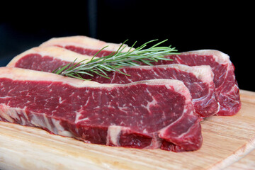 Marbling of fresh wagyu meat.