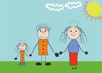 happy family in park