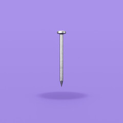 One Nail on Purple Background