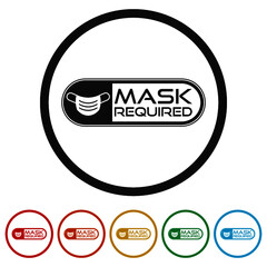 Face Mask Required ring icon color set