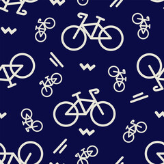 Bicycle icon cycling illustration seamless vector pattern design. Suited for background, textile, and wrapping paper.