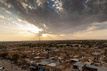 a beautiful view of jaisalmer city of rajasthan.
