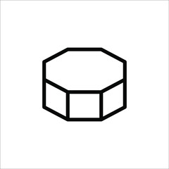 octagon shapes with outlines and fill colors, fields for logos or symbols, math teaching pictures on white background. color editable