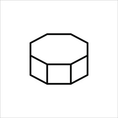octagon shapes with outlines, fields for logos or symbols, math teaching pictures on white background. color editable