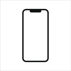 phone vector icon with blank white screen isolated on white background. color editable