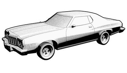 Obraz premium Illustration of a Classic American Muscle Car.