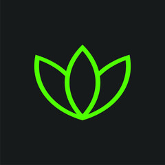 Obraz premium simple outline icon of leaves and flowers