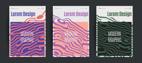 Modern cover template set. Avant garde design. Vector illustration.