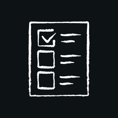 Right choice chalk icon. Voting, poll. Customizable illustration. Vector isolated outline drawing.