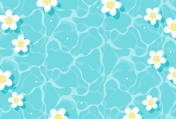 vector background with plumeria flowers floating in water for banners, cards, flyers, social media wallpapers, etc. © mar_mite_