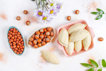 Traditional Azerbaijan holiday Novruz sweets shekerburas.