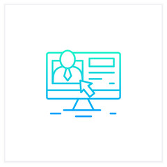 Customer profile gradient icon. Information about person, interests, buying patterns, and demographic characteristics.Isolated vector illustration.Suitable to banners, mobile apps and presentation