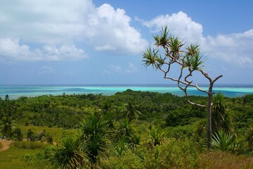 Fototapeta na wymiar Beautiful view seem from the tip of Babeldaob, the big island of Palau, facing the Philippine Sea.
