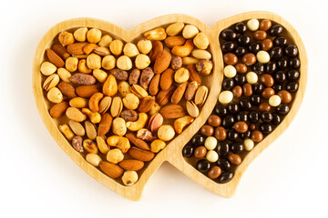 Mixed nuts and chocolate balls