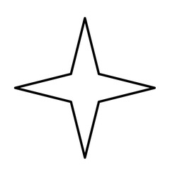 Four pointed star thin line icon