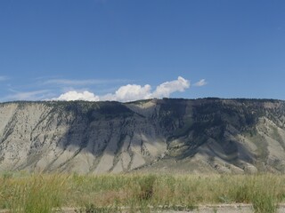 Mountains of Yellowstone National Park close to the Montana border.
