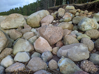 many different stones of different sizes during the daytime