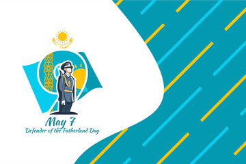 May 7, Defender of the Fatherland Day. Public holidays in Kazakhstan vector illustration. Suitable for greeting card, poster and banner.