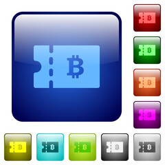 Bitcoin discount coupon color square buttons