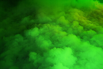 Thick green smoke. The green smoke from the bomb explosions appears as a cloud background.
