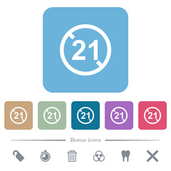 Not allowed under 21 flat icons on color rounded square backgrounds