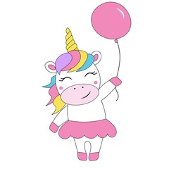 cute colorful unicorn vector illustration	
