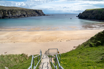 The stairs down to the Silver Strand in County Donegal - Ireland